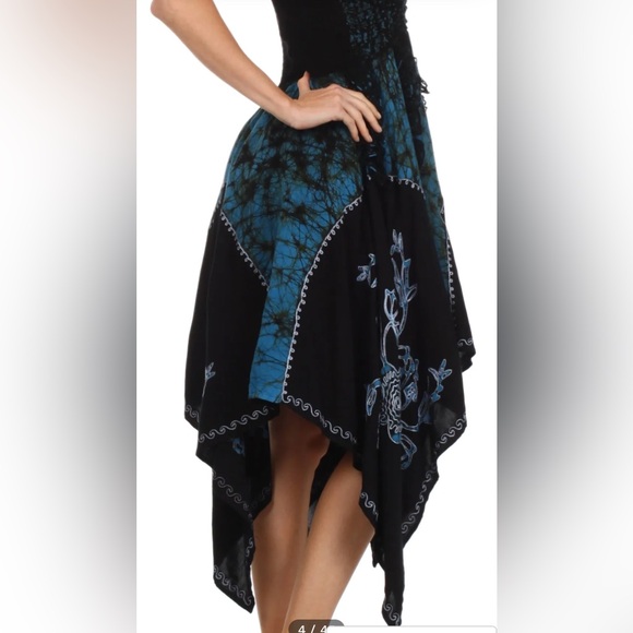 Sakkas Blue and Black Floral Dress - Picture 3 of 10